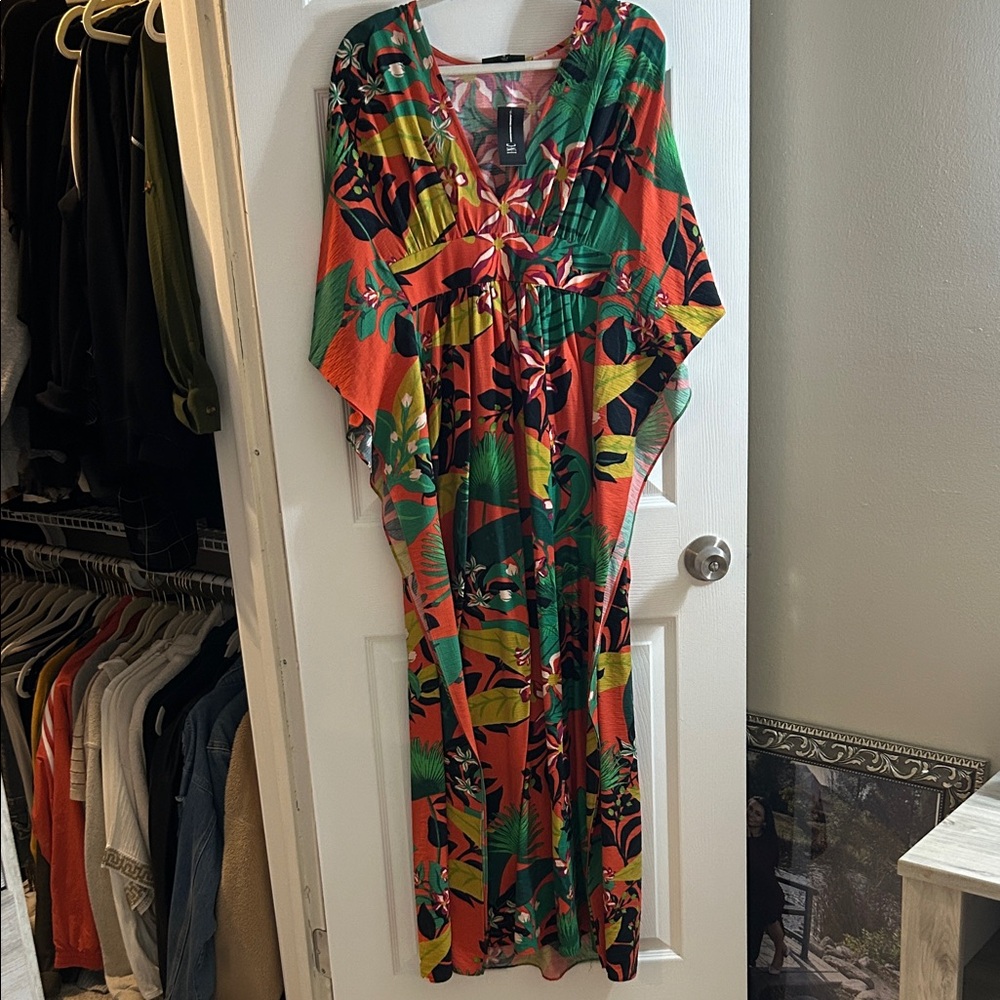 INC International Concepts Multicolor Tropical Maxi Dress